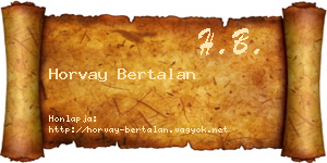 Horvay Bertalan névjegykártya